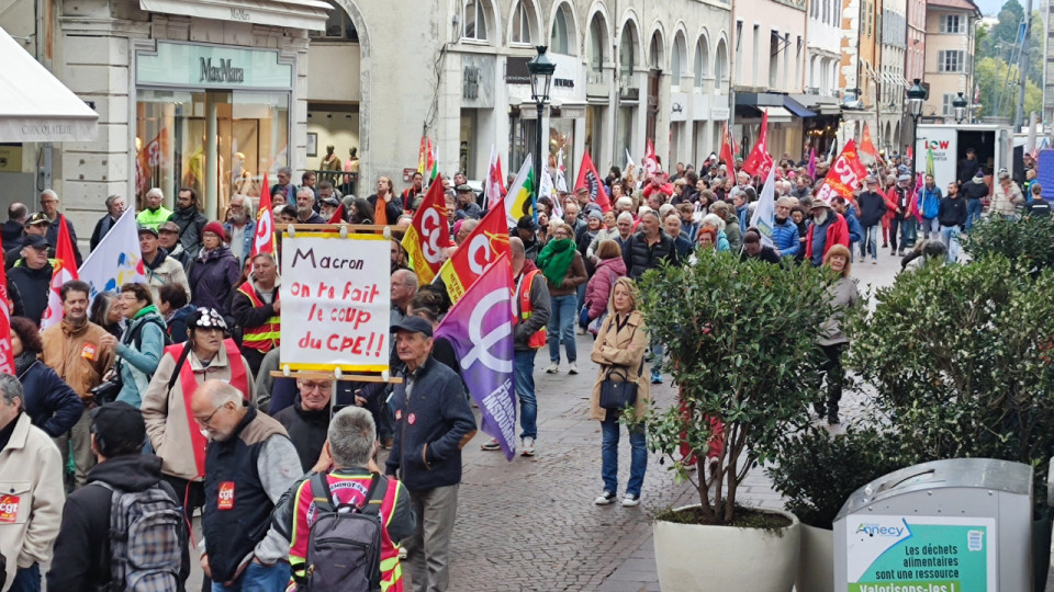 Annecy : Environ 400 personnes en manifestation ce jeudi